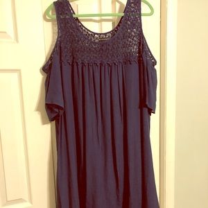 Belk New Directions Navy Blue Cold Shoulder Dress